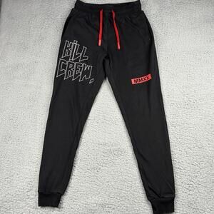 Kill Crew Sweatpants Mens Small Black Logo Joggers Streetwear MMXX